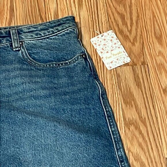 New! Free People Front Zipper Denim Mini, jean skirt, We the Free, 31 - Picture 3 of 7